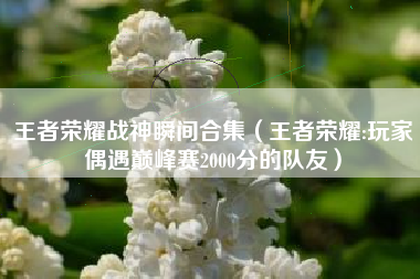 王者荣耀战神瞬间合集（王者荣耀:玩家偶遇巅峰赛2000分的队友）