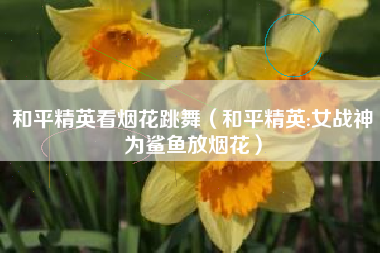 和平精英看烟花跳舞（和平精英:女战神为鲨鱼放烟花）