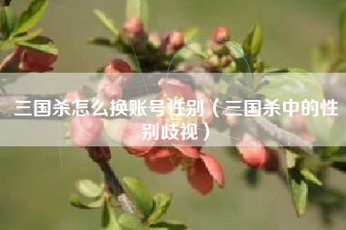 三国杀怎么换账号性别（三国杀中的性别歧视）