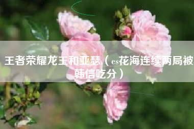 王者荣耀龙王和亚瑟（es花海连续两局被韩信吃分）