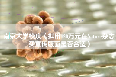 南京大学校庆（拟用120万元在Nature杂志买宣传版面是否合适）