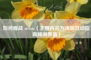 如何观战 steam（主要内容为添加互动指南预测界面）