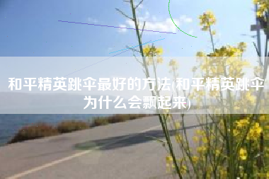 和平精英跳伞最好的方法(和平精英跳伞为什么会飘起来)