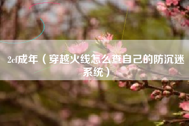 2cf成年（穿越火线怎么查自己的防沉迷系统）