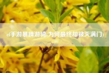 cf手游暴躁游骑(为何最终却被灭满门)