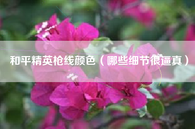 和平精英枪线颜色（哪些细节很逼真）