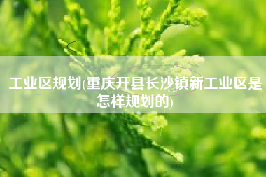 工业区规划(重庆开县长沙镇新工业区是怎样规划的)