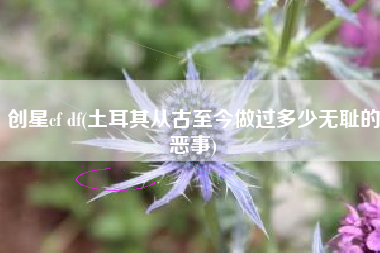 创星cf df(土耳其从古至今做过多少无耻的恶事)