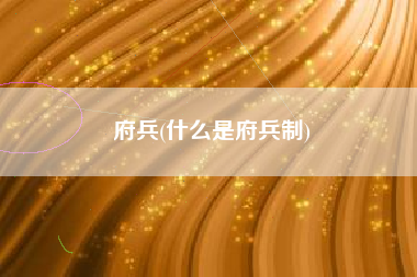 府兵(什么是府兵制)