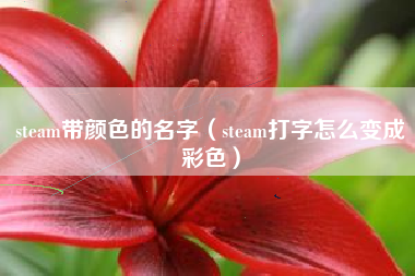 steam带颜色的名字（steam打字怎么变成彩色）