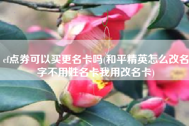 cf点券可以买更名卡吗(和平精英怎么改名字不用姓名卡我用改名卡)