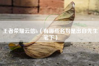 王者荣耀云信h（有哪些名句是出自先生笔下）