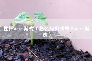 摇杆steam游戏（怎么拷贝或导入steam游戏）