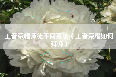 王者荣耀师徒不同系统（王者荣耀如何拜师）