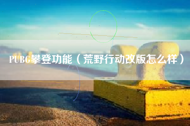 PUBG攀登功能（荒野行动改版怎么样）