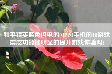 和平精英蓝色闪电的(OPPO手机的4D游戏震感功能能明显的提升游戏体验吗)