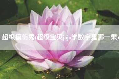 超级模仿秀(超级宝贝jojo学数字是哪一集)