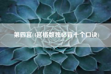 第四宫(4宫格数独必背十个口诀)