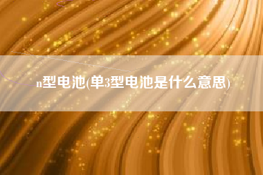 n型电池(单3型电池是什么意思)