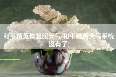 和平精英体验服天气(和平精英天气系统没有了)