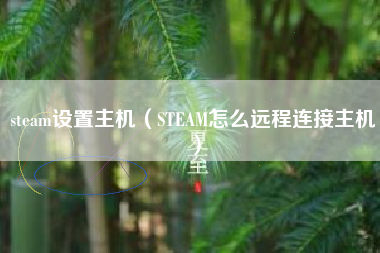 steam设置主机（STEAM怎么远程连接主机）