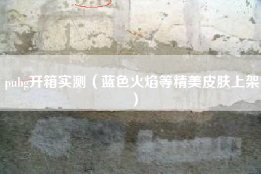 pubg开箱实测（蓝色火焰等精美皮肤上架）