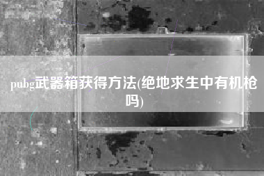 pubg武器箱获得方法(绝地求生中有机枪吗)