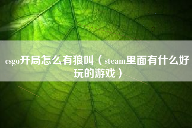 csgo开局怎么有狼叫（steam里面有什么好玩的游戏）