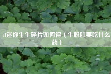 cf迷你牛牛碎片如何得（牛脱肛要吃什么药）