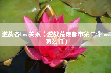 逆战各boss关系（逆战荒废都市第二个boss怎么打）