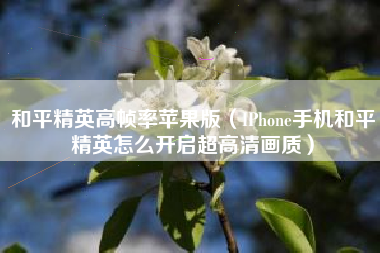 和平精英高帧率苹果版（IPhone手机和平精英怎么开启超高清画质）