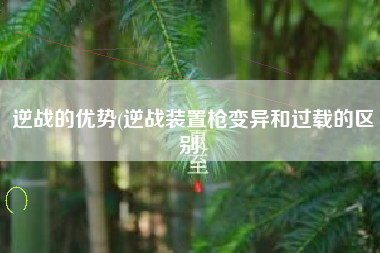 逆战的优势(逆战装置枪变异和过载的区别)