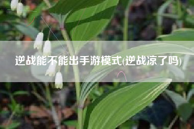 逆战能不能出手游模式(逆战凉了吗)