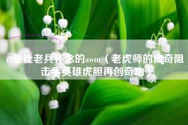 cf最让老兵怀念的awm（老虎师的传奇阻击手英雄虎胆再创奇功）