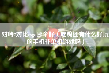 对峙2对比csgo哪个好（吃鸡还有什么好玩的手机非单机游戏吗）