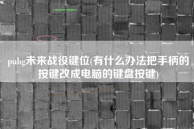 pubg未来战役键位(有什么办法把手柄的按键改成电脑的键盘按键)