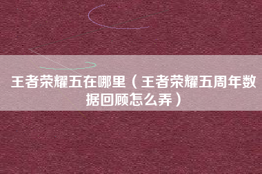 王者荣耀五在哪里（王者荣耀五周年数据回顾怎么弄）