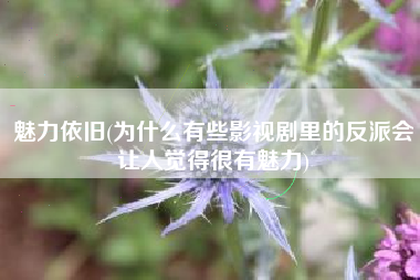 魅力依旧(为什么有些影视剧里的反派会让人觉得很有魅力)