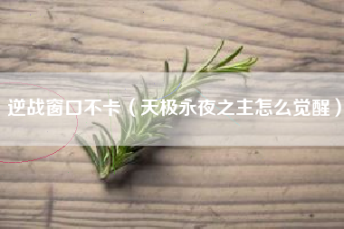 逆战窗口不卡（天极永夜之主怎么觉醒）