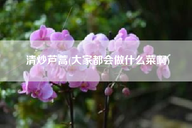 清炒芦蒿(大家都会做什么菜啊)