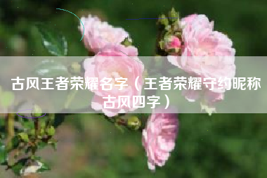 古风王者荣耀名字（王者荣耀守约昵称古风四字）