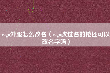 csgo外服怎么改名（csgo改过名的枪还可以改名字吗）