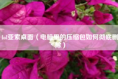 lol亚索桌面（电脑里的压缩包如何彻底删除）