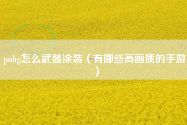 pubg怎么武器涂装（有哪些高画质的手游）