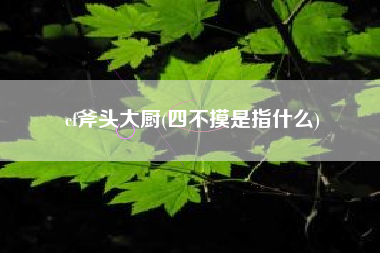 cf斧头大厨(四不摸是指什么)