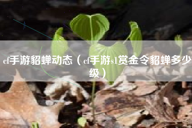 cf手游貂蝉动态（cf手游s1赏金令貂蝉多少级）