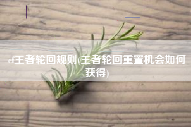 cf王者轮回规则(王者轮回重置机会如何获得)