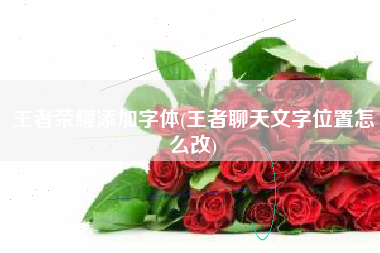 王者荣耀添加字体(王者聊天文字位置怎么改)