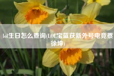 lol生日怎么查询(LOL宝蓝获新外号电竞蔡徐坤)