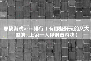 恶搞游戏steam排行（有哪些好玩的又大型的pc上第一人称射击游戏）